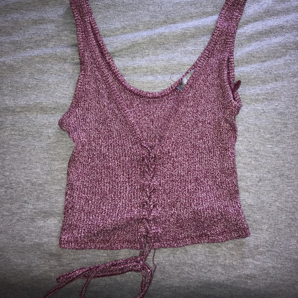 American Eagle Lace up crop top